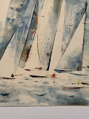EXPRESSIONIST PAINTING SAILING MODERNIST MAURICE SILBER NAUTICAL ART FAMOUS