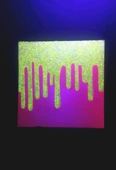 Glow N Dark Glitter Drip Painting Orange Pink Shift With Yellow Glow Glitter