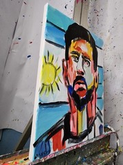 Original Argentina Lionel Messi Canvas Neo Expressionist Art Decor 11×14