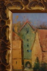 JILLIAN DAVID SMALL FANCY FRAMED TEXTURED COLOR ART PRINT FRENCH FARMHOUSE II
