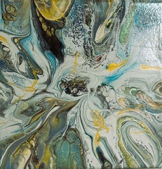 Original Acrylic 8″x8″ Canvas Art OOAK (One of a Kind) Auto, Date, Numbered 1/1