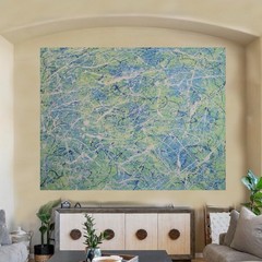 Jackson Pollock Style Giant Canvas Painting 81”X62” (6 Foot 9 inch) Abstract