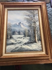 Mountain Wilderness”Original Oil on Canvas~Signed Antonio~Carved Wood Frame~OOAK