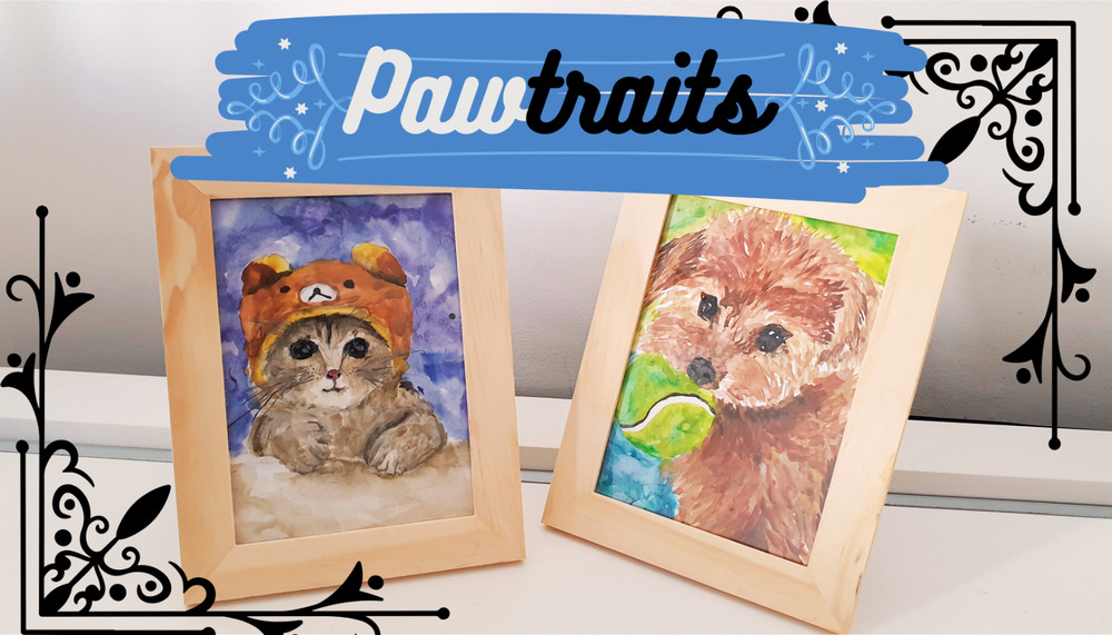 „Pawtraits“Original Hand painted Watercolor Pet Custom Portraits