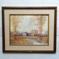 Nunzio Vayana Ogunquit Maine FL Italy Artist Oil Painting Fall Landscape House