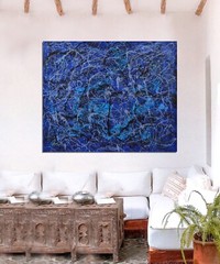 Jackson Pollock style￼￼ Canvas painting￼ 72” X 60”Abstract,Modern,XL,5ftX6ft