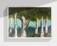 Trees Abstract Acrylic Painting | Original Artwork „Misty Morning“ 11×14 Canvas