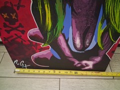 Big POP ART 24×16 Oil on Canvas RARE Matthew Matt Cox True Crime BUBBLEGUM GIRL