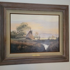 Lamar Rowbury „Silence“ and „Summer Camp“ Framed Oil Paintings – 44×22 & 26×22