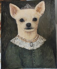 8×10″ Original Oil Painting – Chihuahua dog portrait #W4541