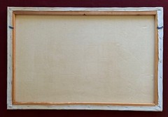 J. Harvey Oil on Canvas Painting • 19th Century French Warship Battling • LARGE