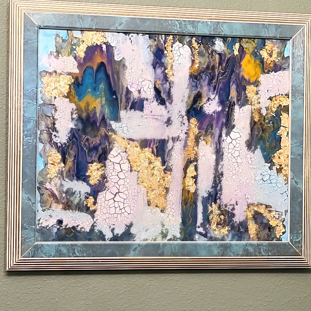 original artwork by artist- „Fractured Opulence“ mixed med abstract on canvas