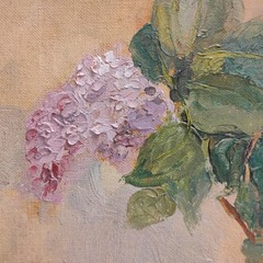 VTG Expressionist Still Life Flowers In Bottle Painting FRAMED 13X17