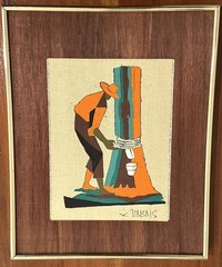 Brazil Rubber Tapper #28 by Virgilio Nabais Painting on Linen 1950’s