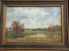 ANTIQUE IMPRESSIONIST PAINTING LANDSCAPE AMERICAN SIGNED RICHARDS OIL 1910’S