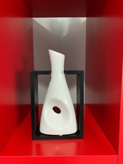 Porcelan Vase in Wood Frame, 9”x5 1/4”