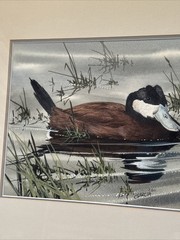 JOE GARCIA PAINTING DUCK BIRD NATURE POND LANDSCAPE REALISM REALISTIC FAMOUS