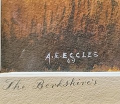 Watercolor “ The Berkshire“ Signed A. E. Eccles (Albert E. Eccles)