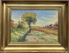 Impressionist Valdemar Hartnack Summer Landscape With Field Path And Farmhouse