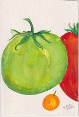4×6 Tomatoes Original Watercolor Painting, Fruit by Sharon Foster