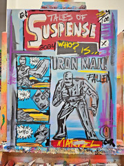 CORBELLIC CUBISM 16X20 IRON MAN COMIC BOOK LARGE PORTRAIT COVER ART PAINTING
