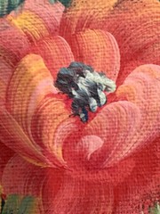 Hand Painted Poppies Floral Acrylic Painting on Canvas Board Signed