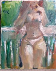 16″x20″ Boudoir Cubism Figure Woman Oil Painting on Canvas Original Signed