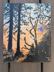 Original Acrylic Painting On Canvas Board Of Pokémon Drifloon Phantump 8×10