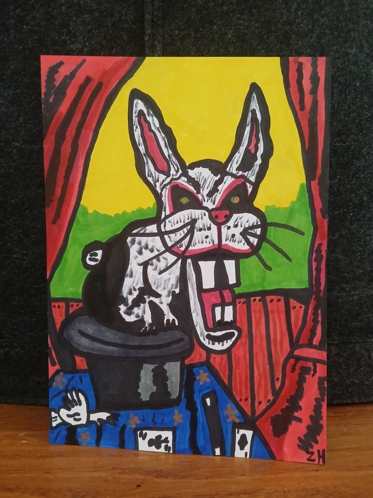 Drawing Painting Goosebumps Bad Hare Day Rabbit Bunny Horror Art Magic Halloween