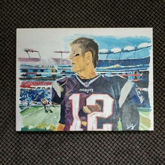Tom brady Hand Painted Original Oil Painting Nfl Football Patriots quarterback
