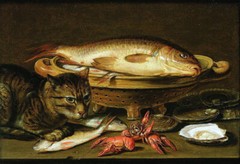 Oil Clara+Peeters-A+Still+Life+With+Carp+In+A+Ceramic+Colander+Oysters+Crayfish