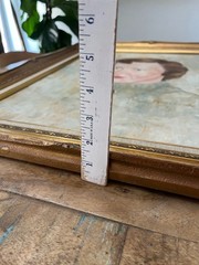 English Mid Century Framed Oil Painting Portrait of a Lady Signed by Bracciale