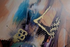 Abstract Compositions by Claus Schenk Signed Mixed Media 3D Technique 31″ Tall