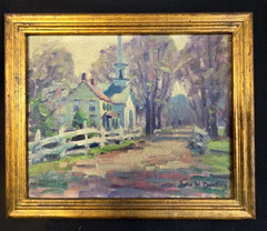 JOHN W. BENTLEY WOODSTOCK NY ANTIQUE IMPRESSIONIST LANDSCAPE OIL PAINTING