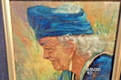 Original Vintage Oil Painting on LEAF on Masonite Board by SOMMAI P. Signed