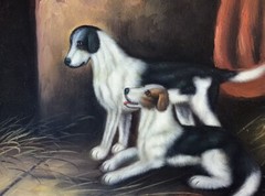10″x8″ 100% Hand Painted Oil Painting on Canvas-unframed-Cute dog Puppy Animal