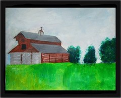 Impressionism 11X14 Pennsylvania Country Barn Handmade Colorful ART Painting