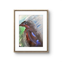 Crow Study #5 Original Expressionism Acrylic Abstract Gallery Paper Painting