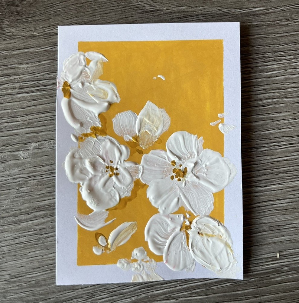 20×16 Inch Wall Poster PRINT Sunny yellow flowers heavy body acrylic Painting