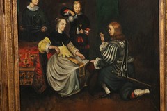 „Presentation of the Medallion“ after Caspar Netscher,17th-century Dutch Painter