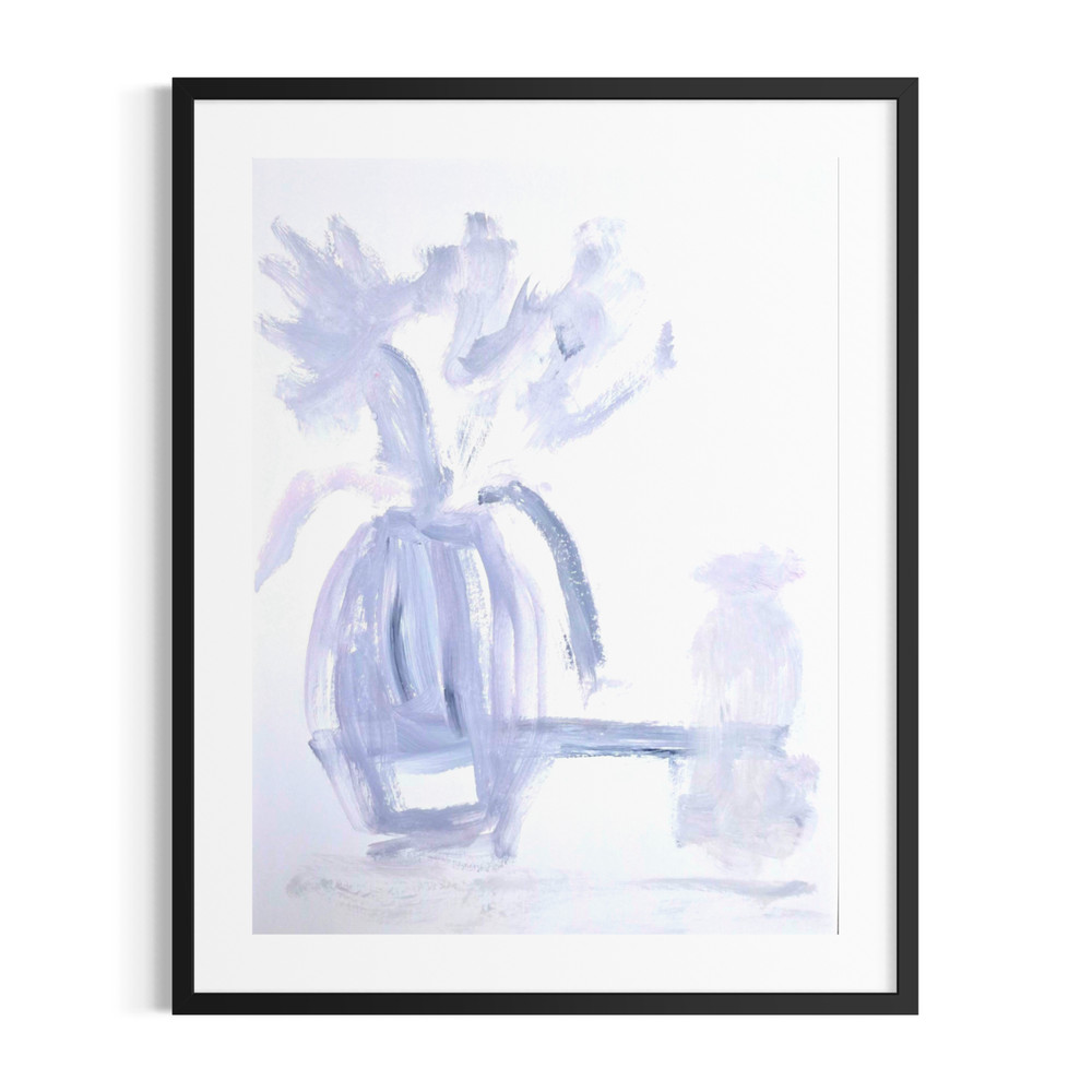 Original Acrylic 9×12 Abstract Botanical Painting Neutral Floral Signed Wall Art