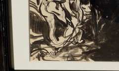 JOHN EDWARD COSTIGAN Original Ink and/or mixed media Painting of Bathers, As IS