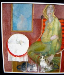 František Nikl 1935 – Prague / Cats Duet / Painting, Signed / Main Work / 1992