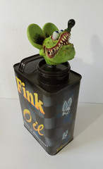 Hand-Painted Rat Fink Oil Can – Licensed by Roth Estate One of a Kind!