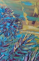 Framed Abstract Sunset Seascape Tropical Seaside Art 4×4” Oil Painting Original