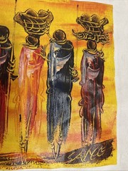 ORIGINAL Oil Acrylic PAINTING On Canvas Signed By Sawe Tribal Masai Art 9×9