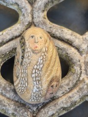 Hand Painted Rock Angels ~ Throne Angel ~ Religious Folk Art