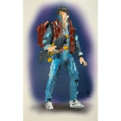 ORIGINAL Abstract Marty McFly Back to the Future BTTF Pop Art Painting 11×17