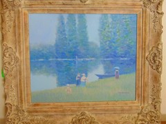 Jean Daumier Original Oil Painting – 34×30.5 – Impressionist Framed Landscape