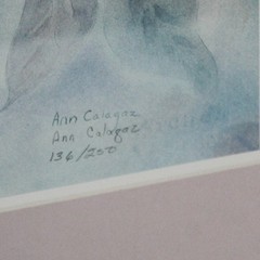Ann Calagaz Framed Watercolor Painting Art 22.5 x 28.25 Signed